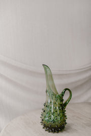 Caraffa in vetro di murano verde bottiglia