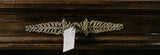 Scrivania NAPOLEONE III (ritorno d'Egitto) in mogano, con bronzi dorati , piano con pelle originale serigrafata ora e coppia di sedie in mogano con bronzi e foderate in velluto verde
